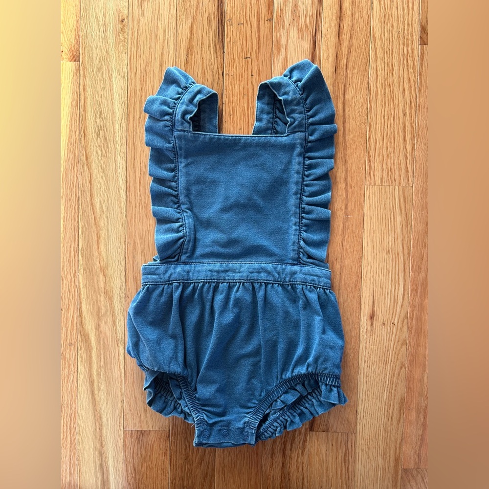 Cat & Jack Blue Ruffle Strap One-Piece Bodysuit